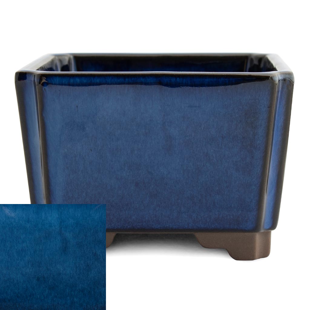 Japanese Glazed Square Container, 100 x 100 x 70mm by Kobayashi Sangyo