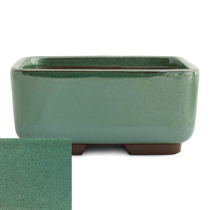 Japanese Glazed Rounded Rectangular Container, 120 x 95 x 55mm -  Oribe - Pots