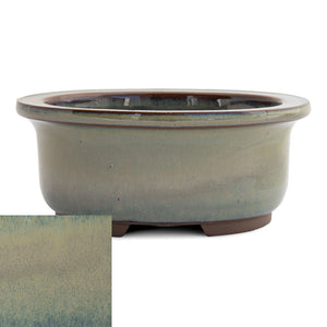 Japanese Glazed Deep Oval Container, 130 x 110 x 55mm -  Hiwa - Pots