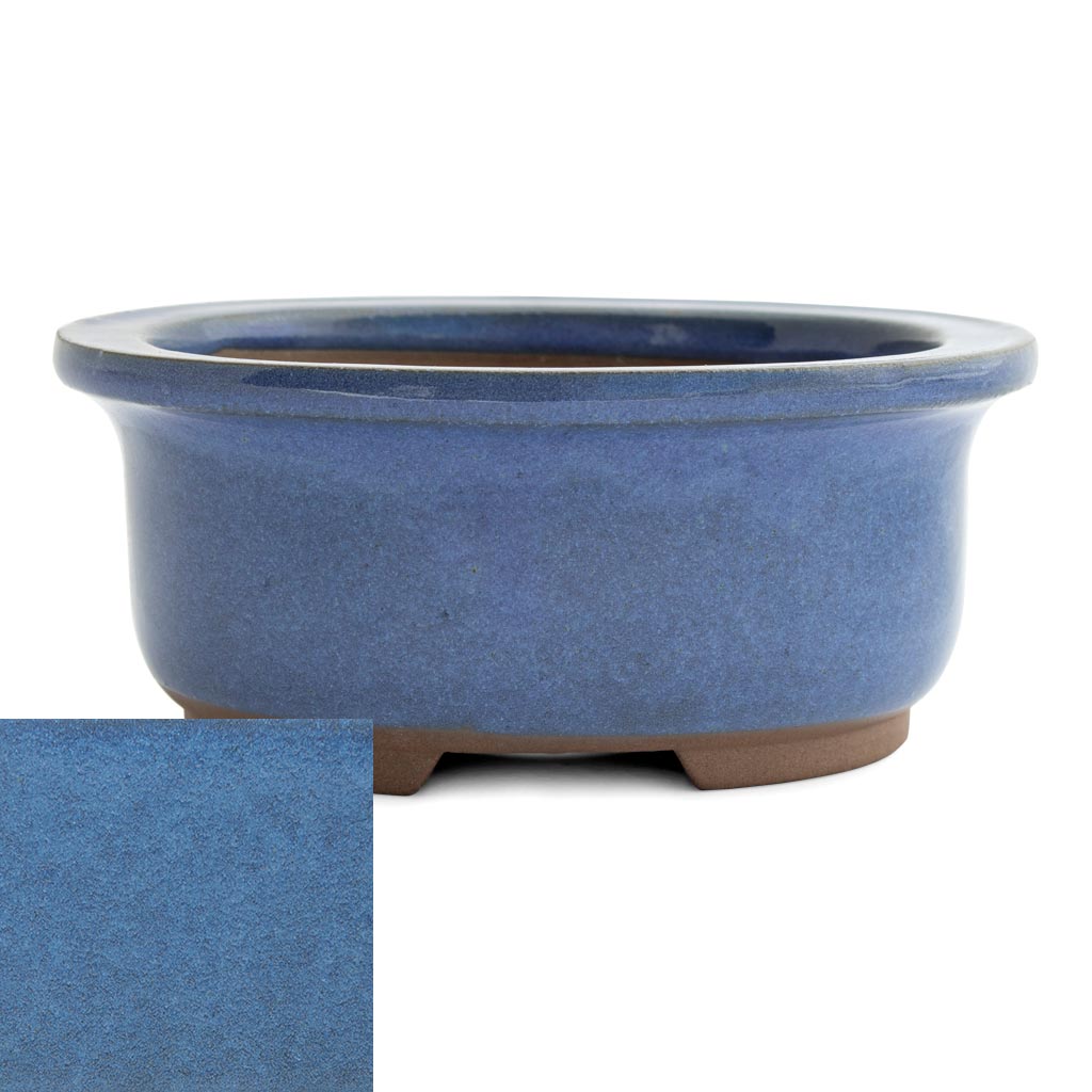 Japanese Glazed Deep Oval Container, 130 x 110 x 55mm by Kobayashi Sangyo