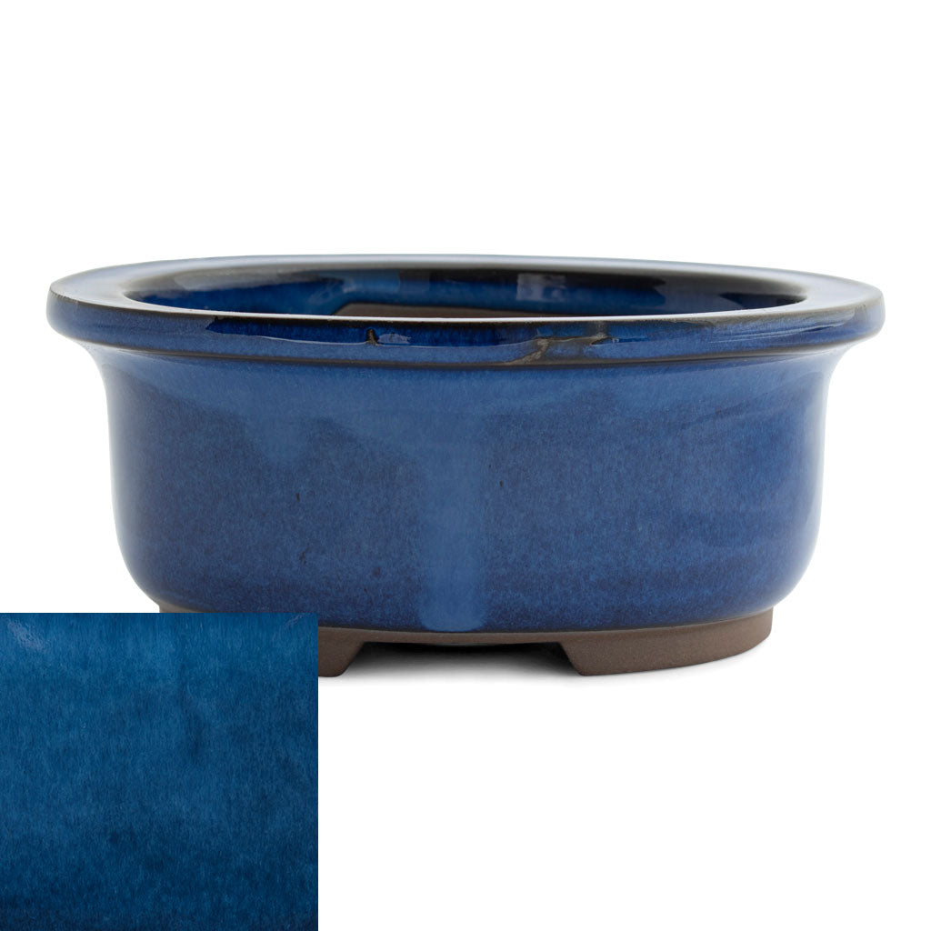 Japanese Glazed Deep Oval Container, 130 x 110 x 55mm by Kobayashi Sangyo