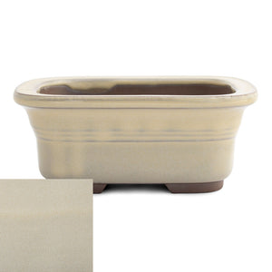 Japanese Glazed Rounded Rectangular Container with Lip, 135 x 110 x 55mm -  Cream - Pots