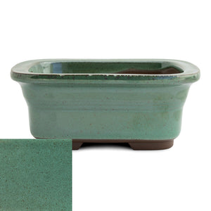 Japanese Glazed Rounded Rectangular Container with Lip, 135 x 110 x 55mm -  Oribe - Pots