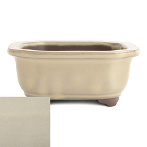 Japanese Glazed Decorative Rectangular Container, 130 x 115 x 55mm -  Cream - Pots