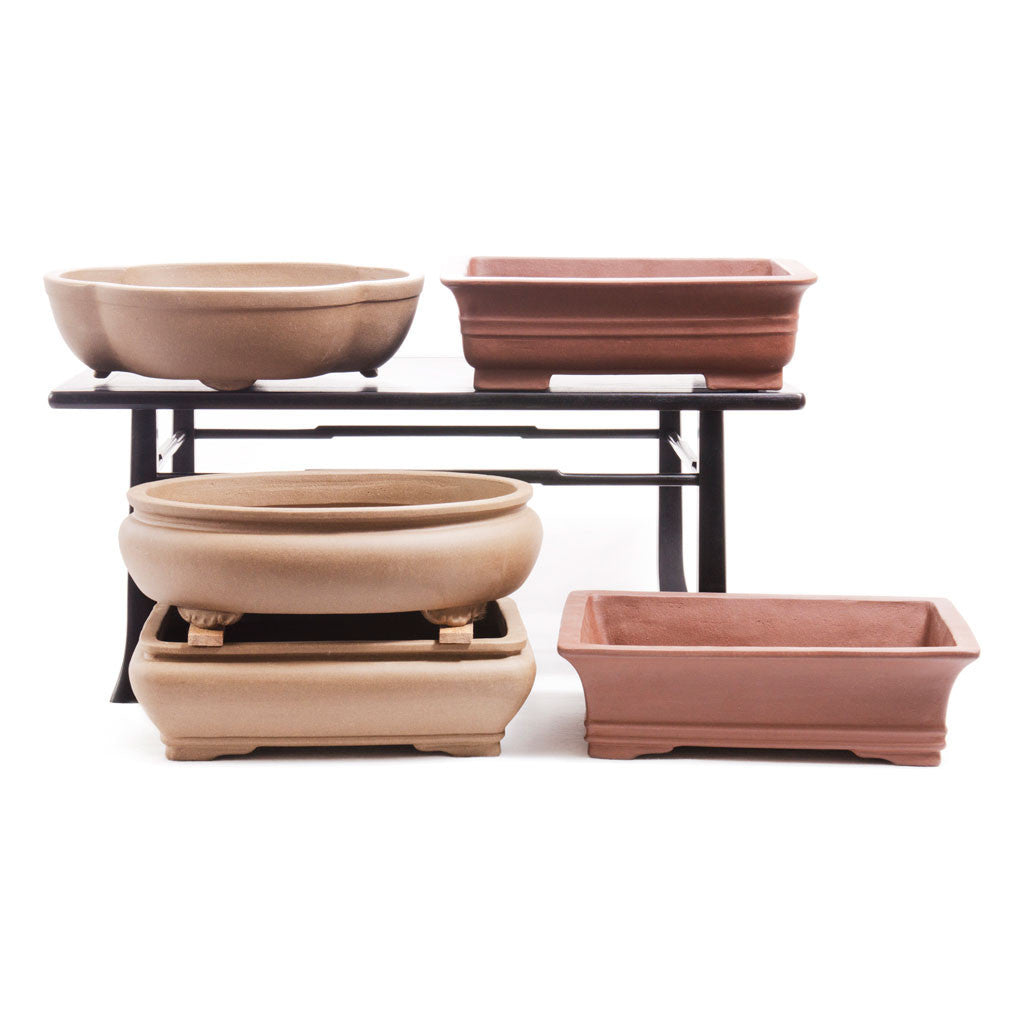 12" Chinese Unglazed Containers by Pecenppot