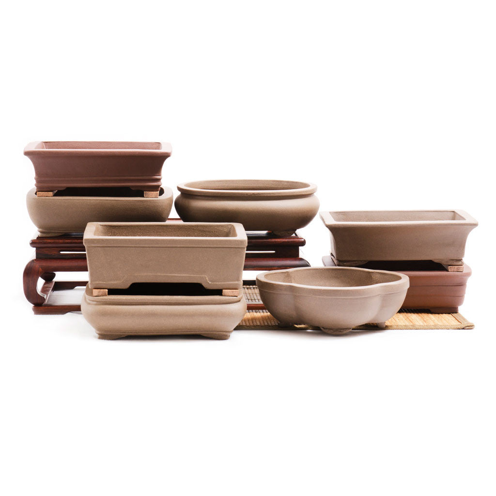 8" Chinese Unglazed Containers by Pecenppot
