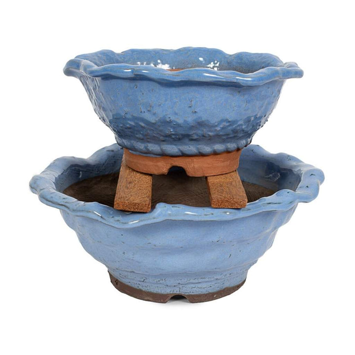 Japanese Kinyou Glazed, Rustic Round Containers by Kobayashi Sangyo