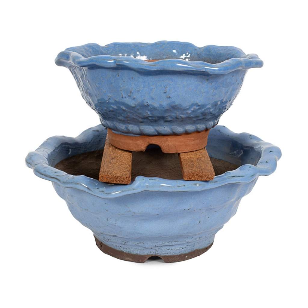Japanese Kinyou Glazed, Rustic Round Containers by Kobayashi Sangyo