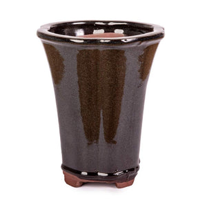 Assorted Glazed Cascade Pots, 16 x 16 x 19cm -  Dark Mottled, 16 x 16 x 18cm - Pots